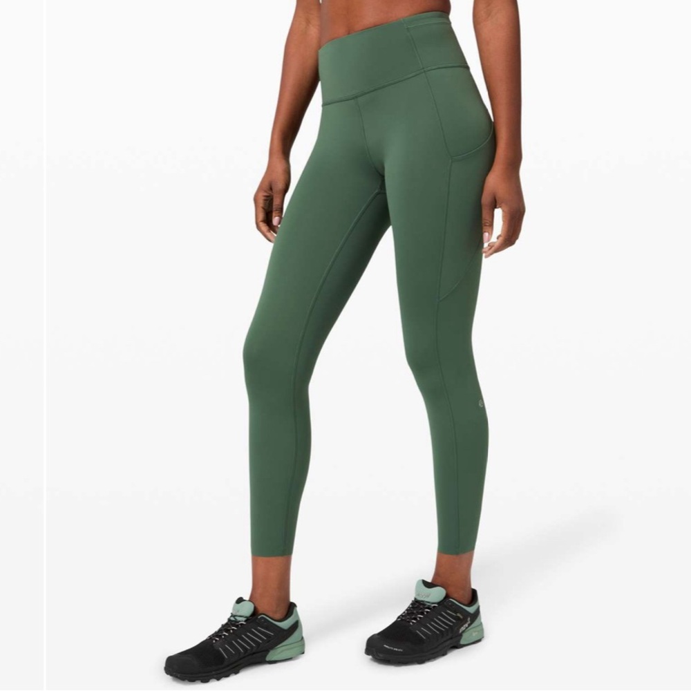 Lululemon Fast and Free Tight II 25" *Non-Reflective Nulux Algae Green 4